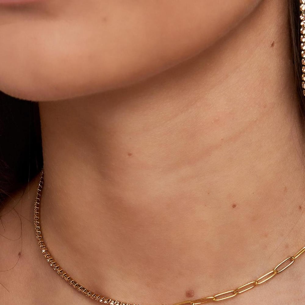 Necklace zircon and chain h5Picture5